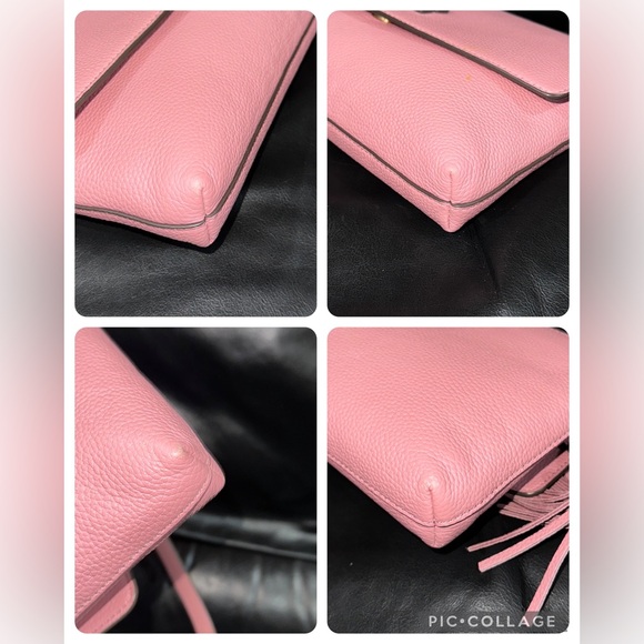 🔥🔥🔥Tory Burch Pink Leather McGraw Crossbody Bag With Tassel - Picture 10 of 14